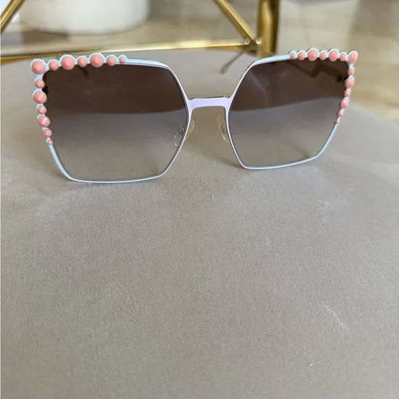 Fendi | Accessories | Fendi Chic Pink Embellished Sunglasses 